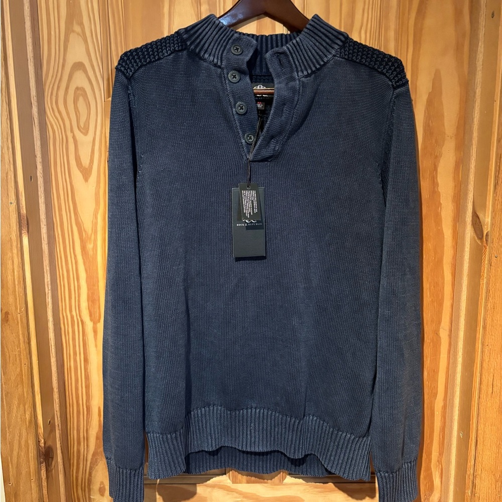 Rock & Republic Men's Dark Blue Turtleneck Sweater